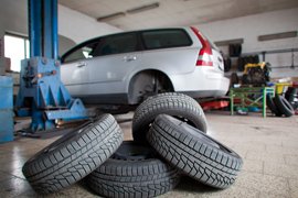 Replacement tyres ready for fitting